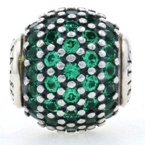 Pandora Pave Set Green Ball Bracelet Charm